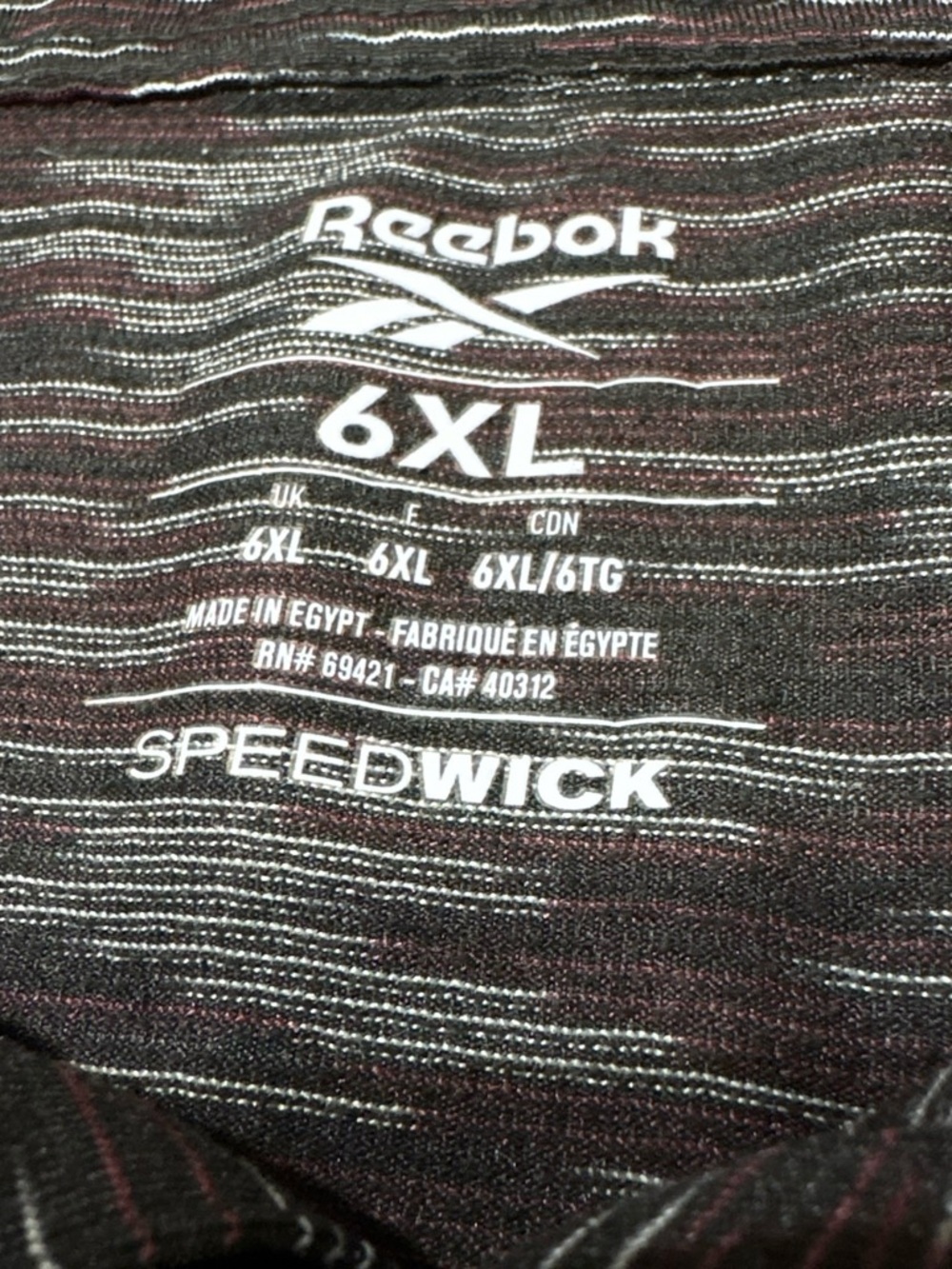 Reebok Speedwick 6XL polo shirt